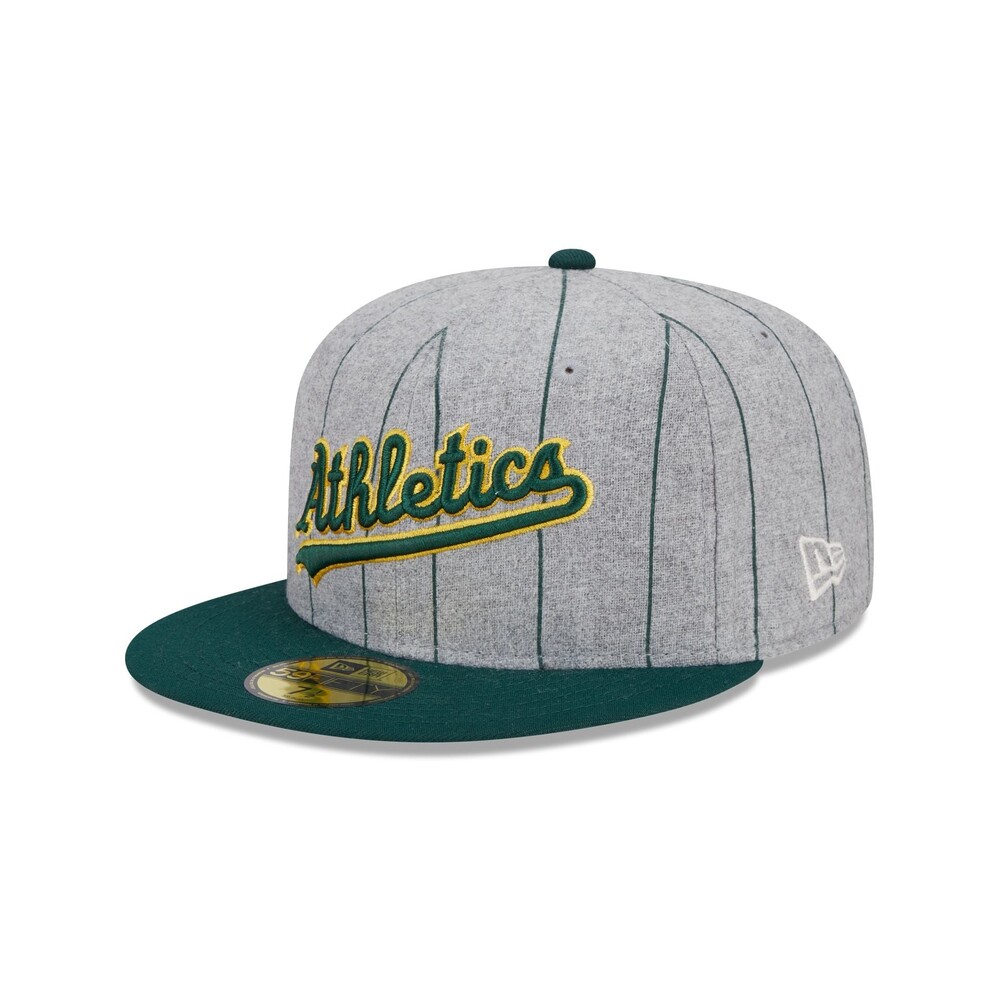 New Era Athletics Heather Pinstripe 59FIFTY Fitted Hat - Size 7 1/8